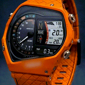 ⌚Yamaha Racing Watch | Dual Analog-Digital Display | Speed & Trip Meter | Rugged Orange Design