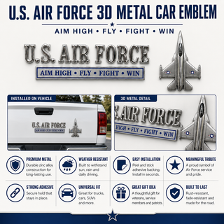 🏆Last Day Promo: 49% OFF! 🎖️U.S. Air Force Aim High Fly Fight Win 3D Metal Car Emblem Badge