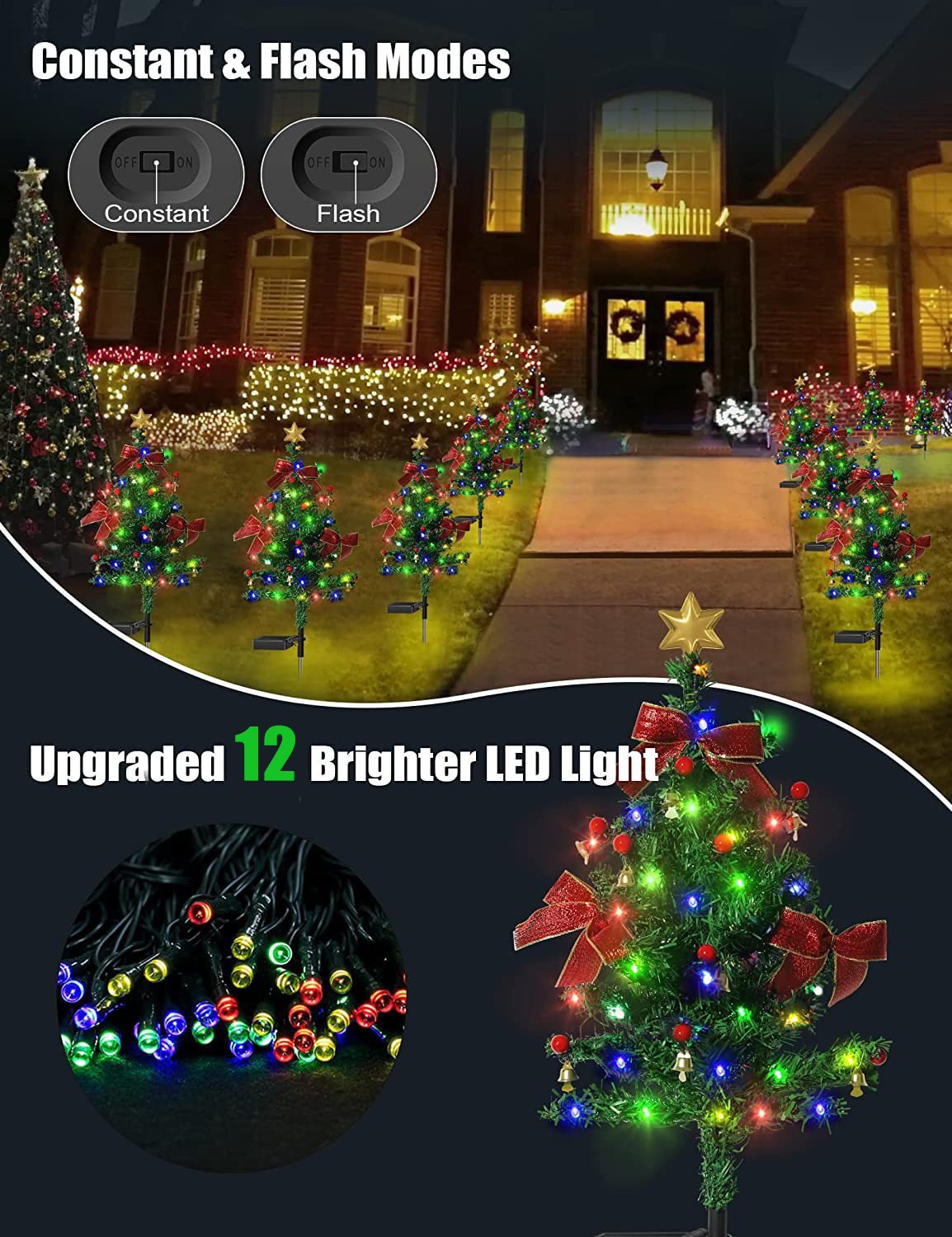 MerryGlow - Waterproof Solar Christmas Tree Lights