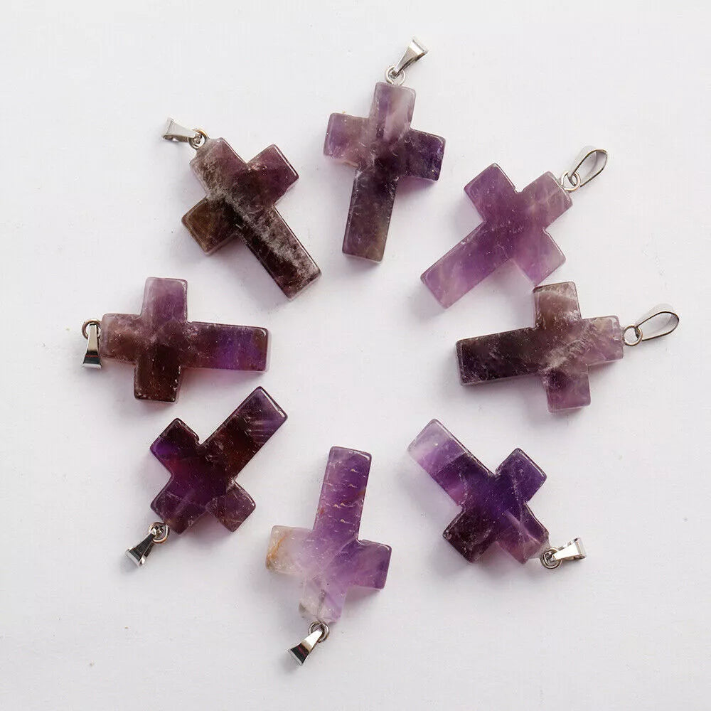 PureAura - Spiritual Crystal Heart Cross