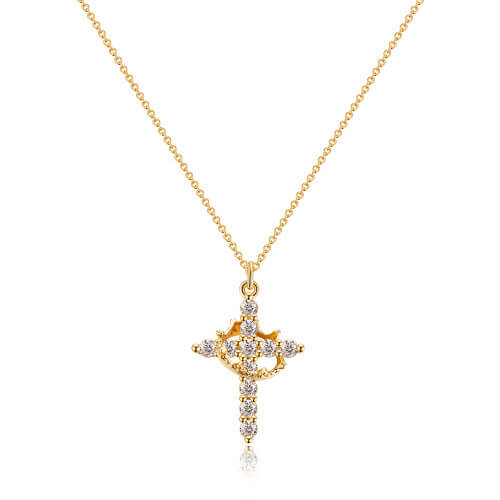 RoyalFaith – Crown Cross Pendant Necklace
