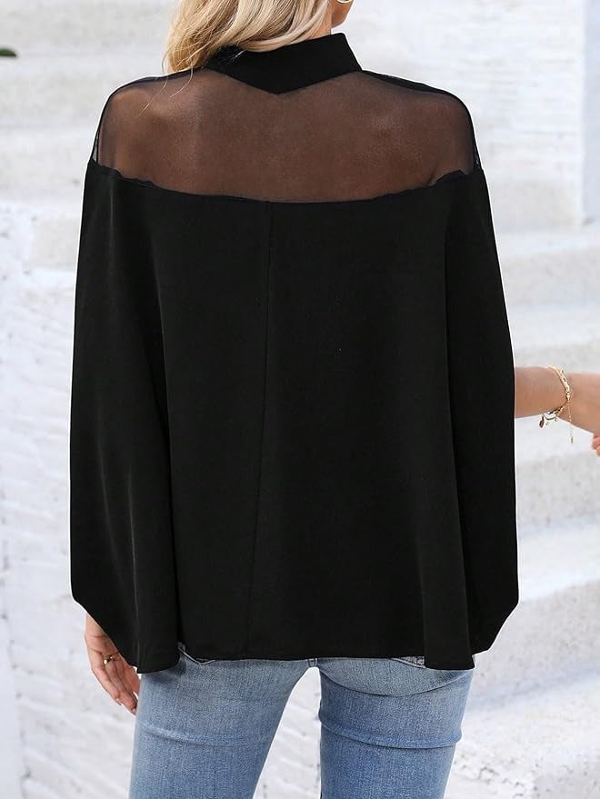 Velora - Casual Batwing Sleeve Blouse