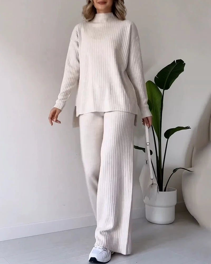 EffortlessChic – Slit Casual Two-Piece Set