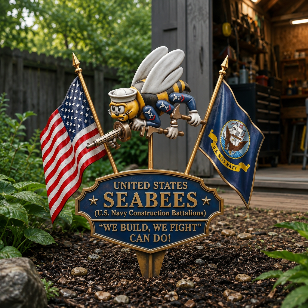 US Navy Seabees “Can Do!” Tribute Garden Stake