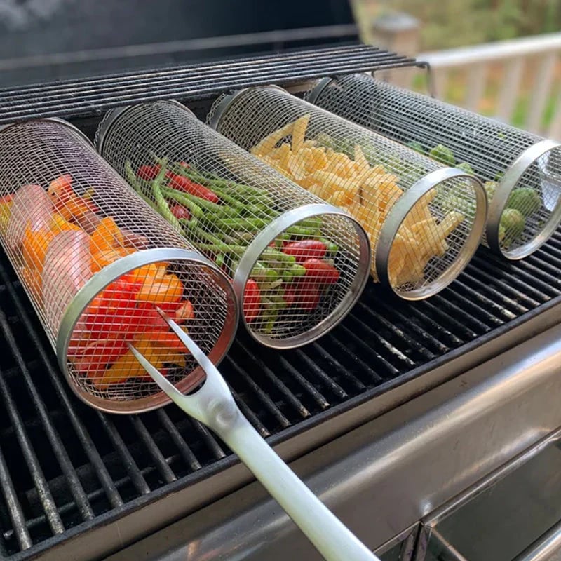FlipGrill – Rolling BBQ Grill Basket