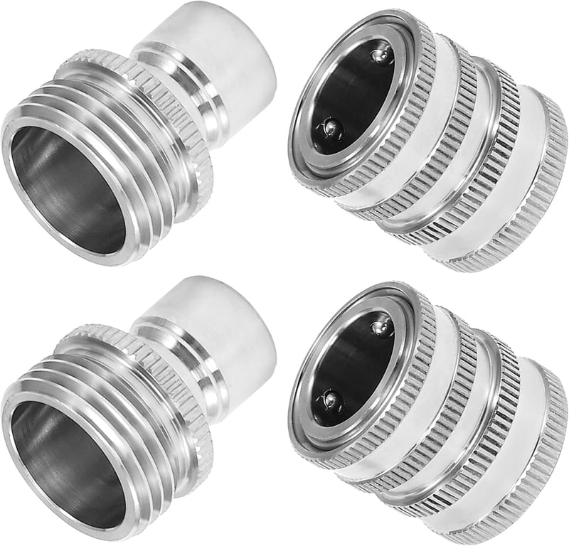 AquaLatch - Heavy-Duty Stainless Steel Garden Hose Connect Set