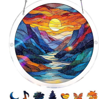 EmeraldFlame –  Acrylic 80 Pcs Suncatcher Puzzle