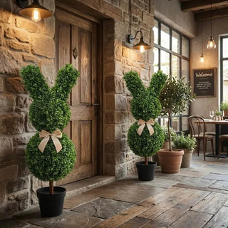 SpringHaven – Decorative 36" Bunny Topiary Set