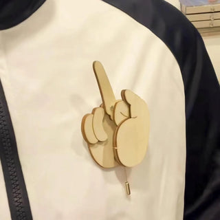 PokePin – Funny Wooden Finger Brooch