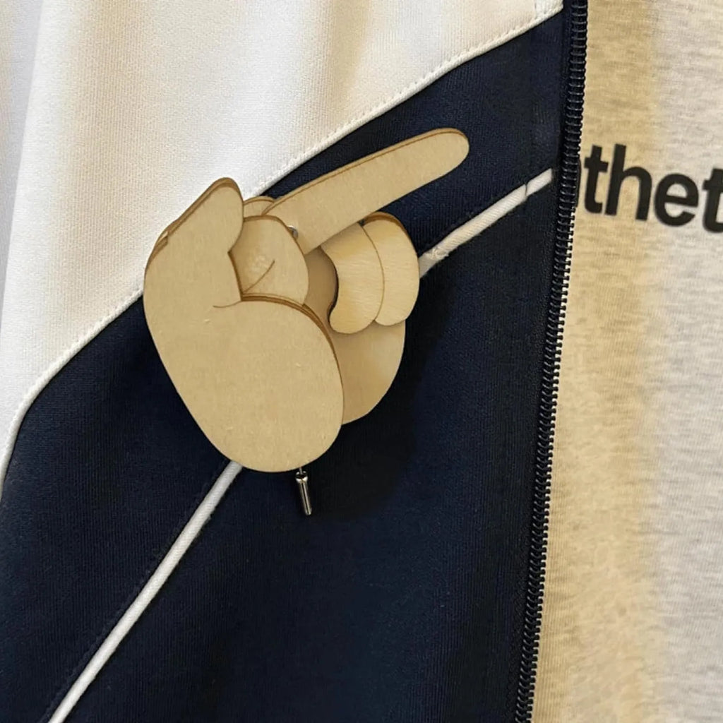 PokePin – Funny Wooden Finger Brooch