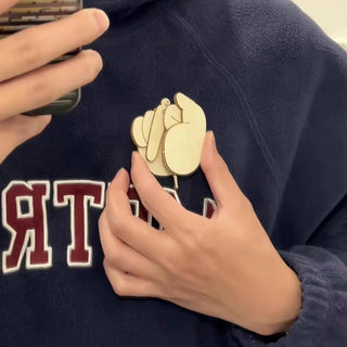 PokePin – Funny Wooden Finger Brooch