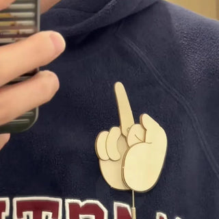 PokePin – Funny Wooden Finger Brooch
