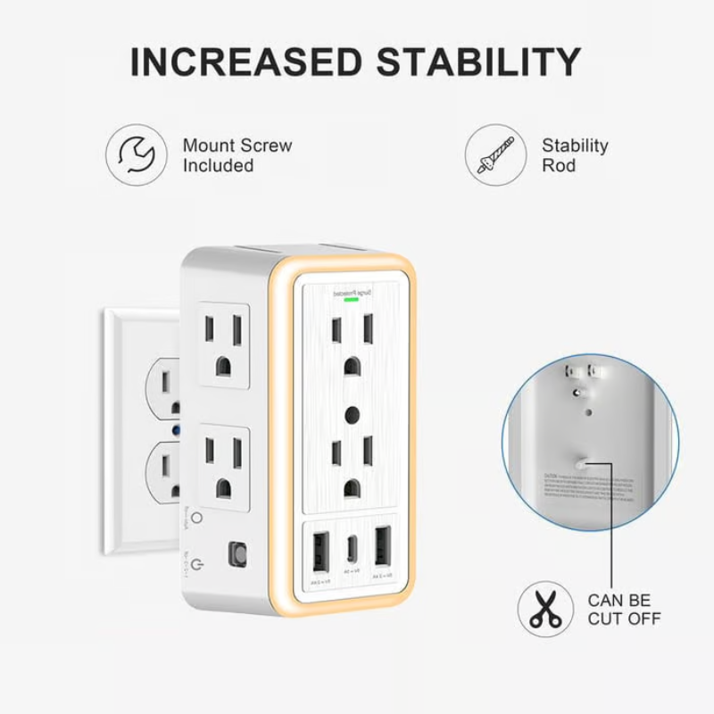 PowerHub |  9-IN-1 Multi Plug Surge Protector Outlet
