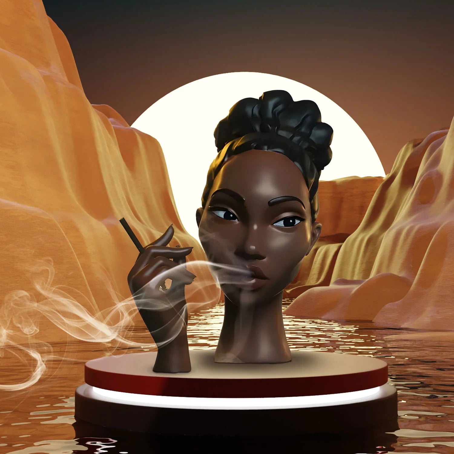 CalmCharm - Creative Lady Smoking Cones Decor