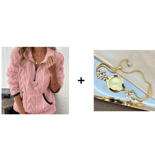 LoungeLuxe – Comfy Cloud-Soft Half-Zip Sweatshirt