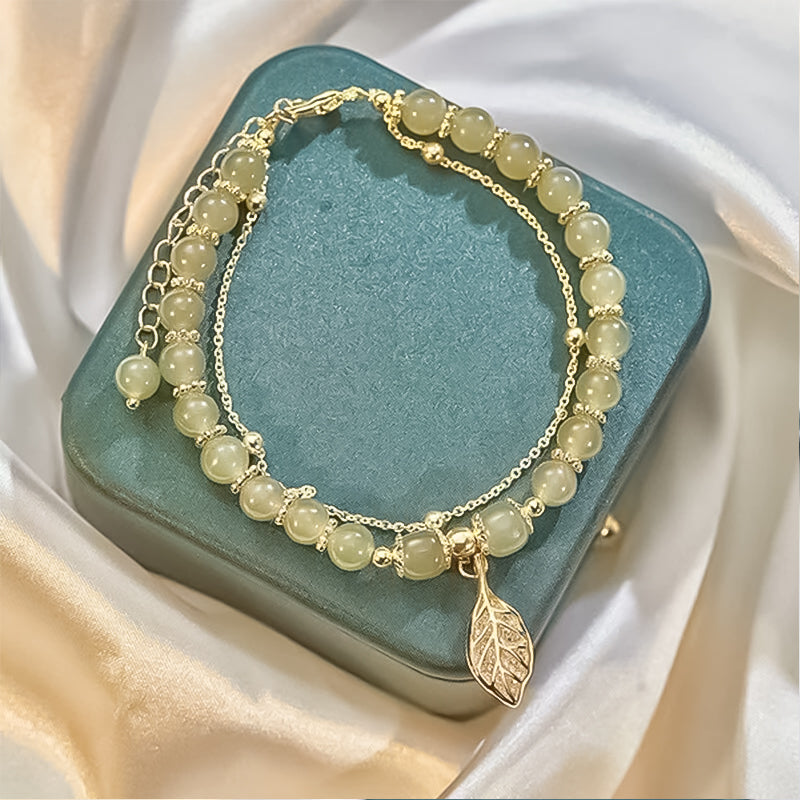 LeafLuxe – Hetian Jade Bracelet