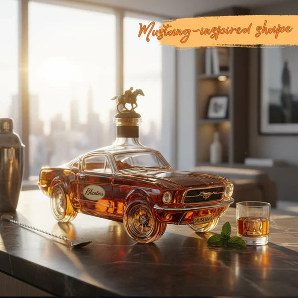 Elegant Mustang Whiskey Bottle – Minimalist Design for Home Bar