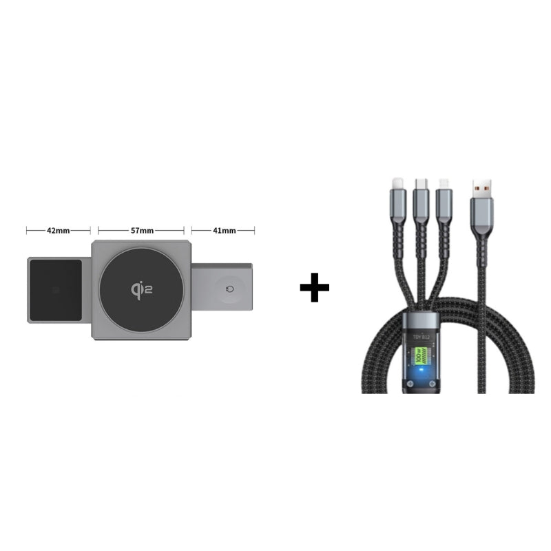 FlexCharge –  Foldable 3-in-1 Magnetic Wireless Charging Dock