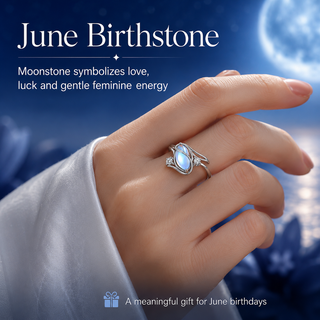 LunaGlow – 925 Sterling Silver Rainbow Moonstone Ring
