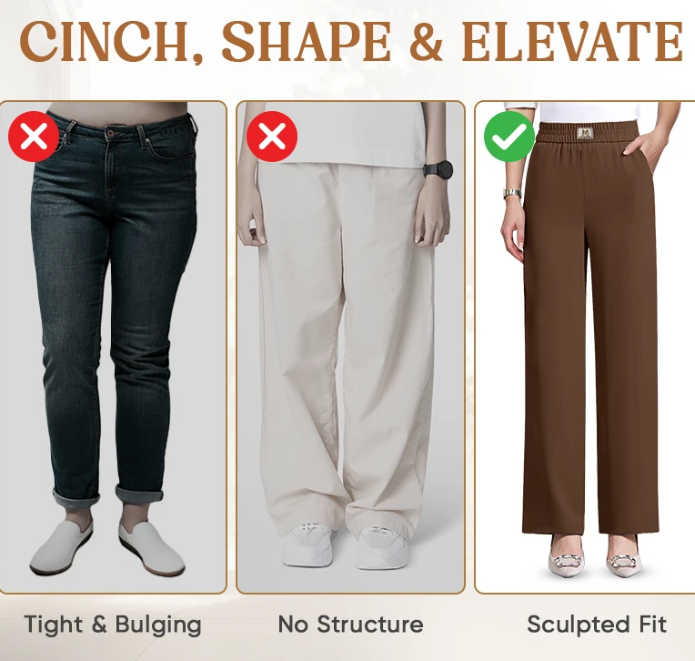 FlexAura – High Waist Pull On Stretch Fit Pants