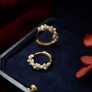 AuraGlam – Elegant Twisted Pearl Drop Earrings
