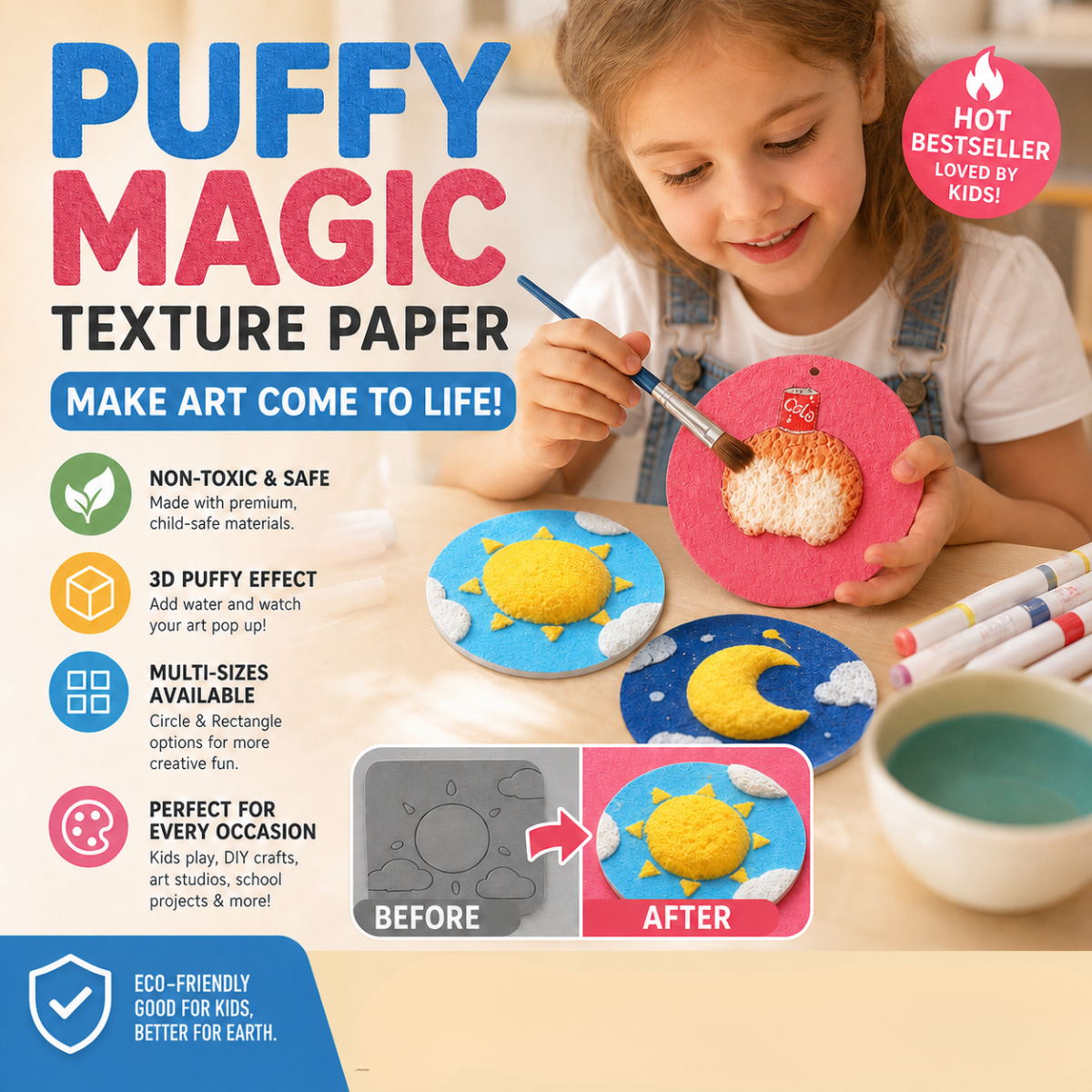 PuffiArt – 3D Foam Texture Painting Paper