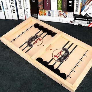 Precision Puck Battle: Wooden Ice Hockey Game marnetic
