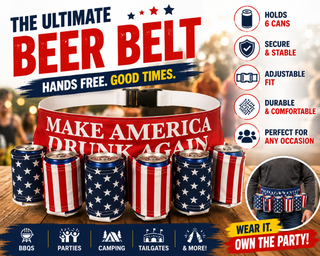 DrinkMate – Adjustable 6-Can Beverage Holster Belt