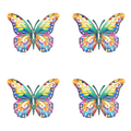 4x Yellow Butterflies