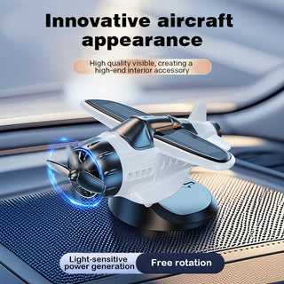 SkySpin – Retro Solar Airplane Dashboard Ornament