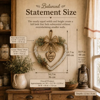 HearthBloom – Rustic Farmhouse Home Heart Wreath