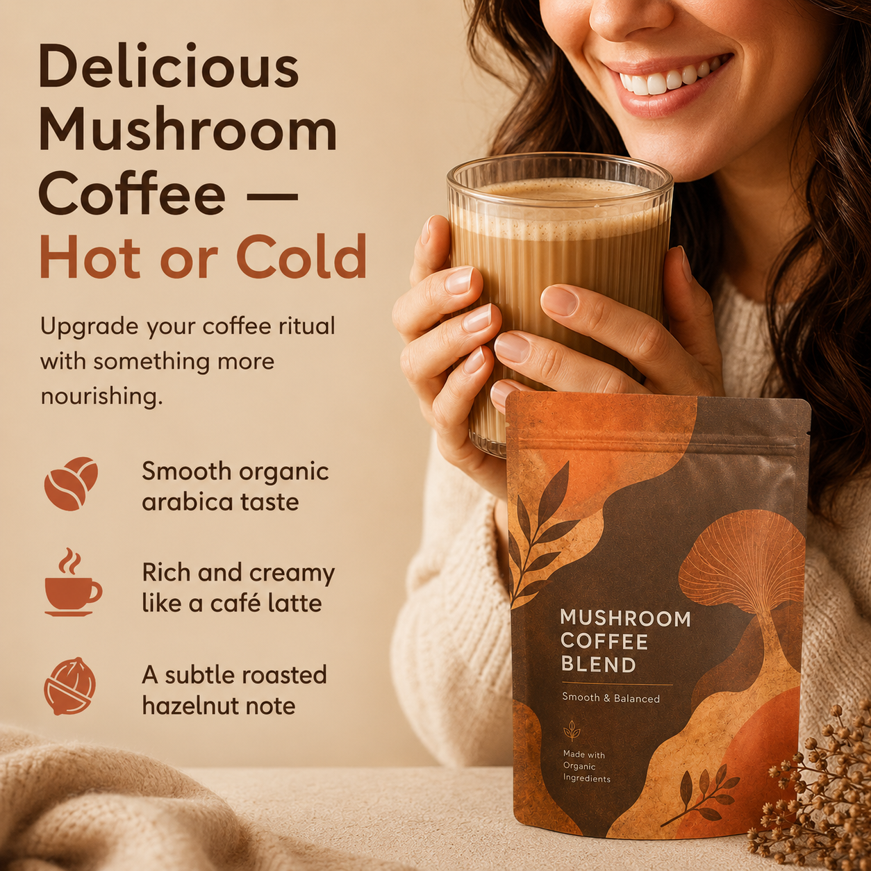 BrewBalance – 6-Mushroom Medium Roast Instant Coffee