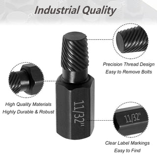 TorqueOut – Professional Broken Bolt Extractor Set - 10-Piece Screw Extractor Kit