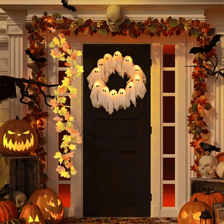 👻Halloween Glowing Ghost Wreath