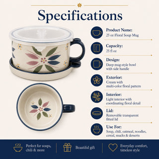 BloomBowl – Floral Handled Soup Mug