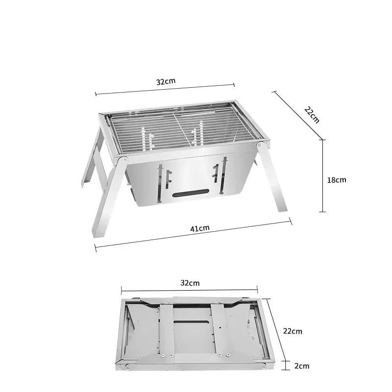 CampGrill – 3 Height Adjustable BBQ Grill with Carry Bag