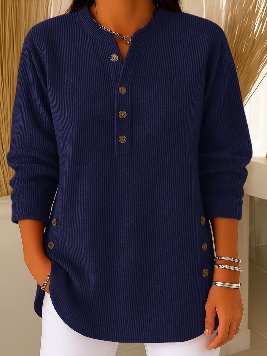 EternaStyle – Cozy Solid Color Long Sleeve Pullover