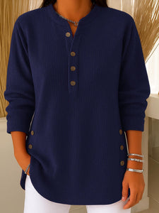 EternaStyle – Cozy Solid Color Long Sleeve Pullover