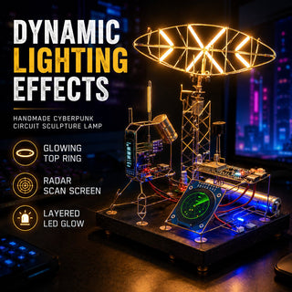 Handmade Cyberpunk Circuit Sculpture Lamp