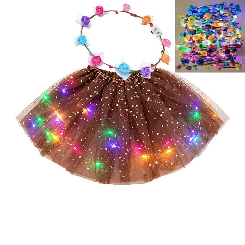 GlowTwirl – Light-Up Star Mesh Princess Tutu