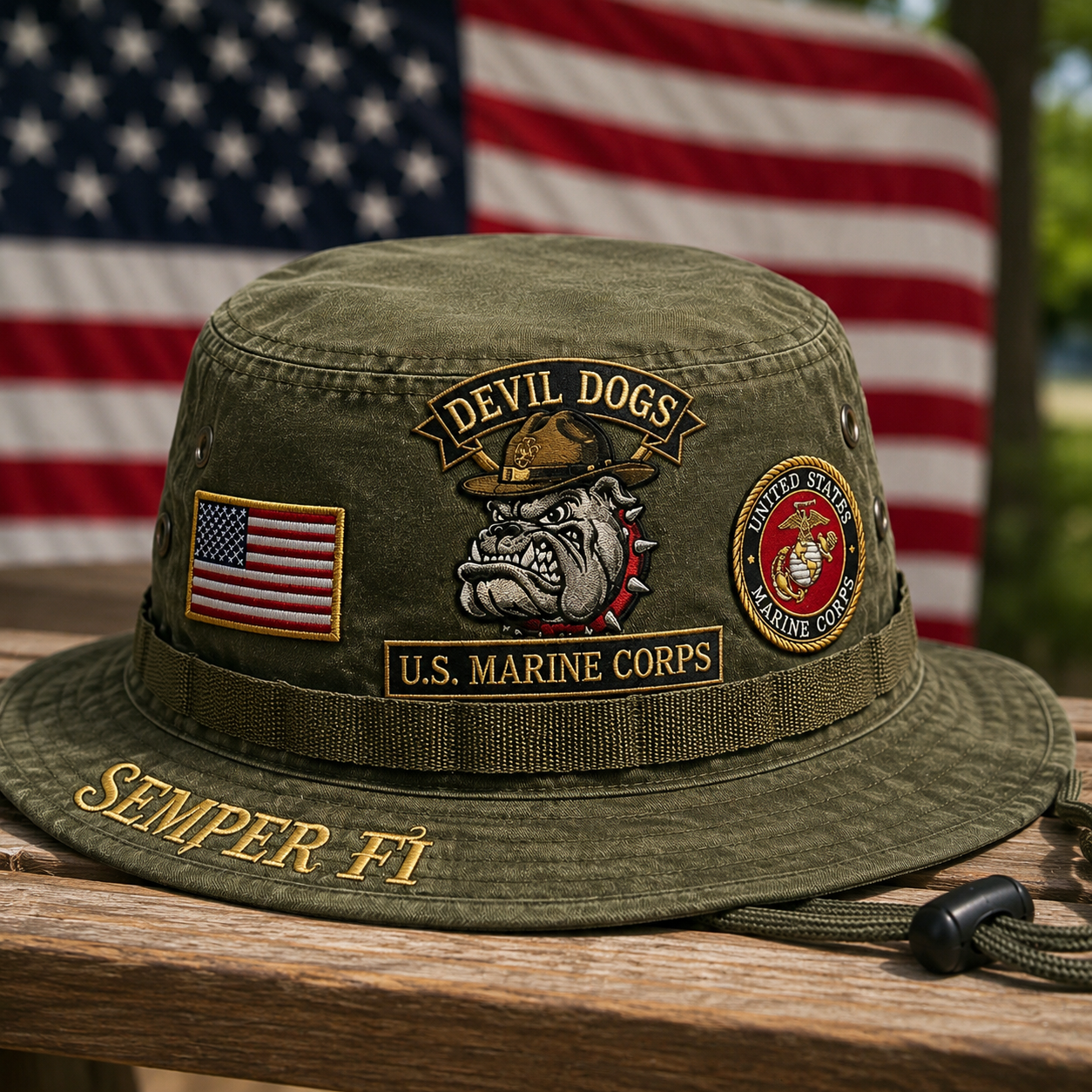 🇺🇸 Last Day Promo: 49% OFF -🐾U.S. Marine Corps Devil Dogs Tribute Boonie Hat
