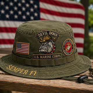 🇺🇸 Last Day Promo: 49% OFF -🐾U.S. Marine Corps Devil Dogs Tribute Boonie Hat
