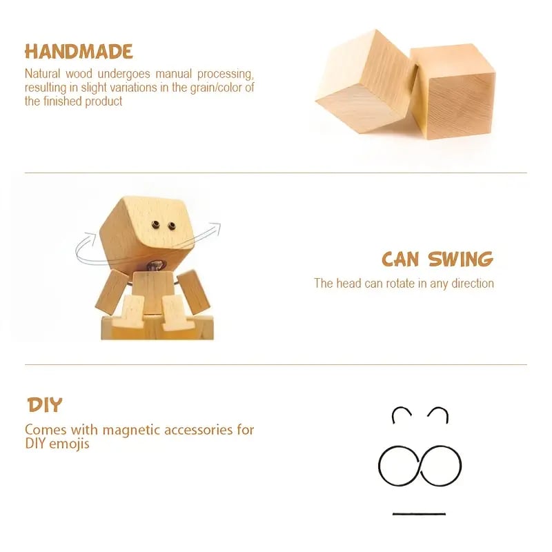 WoodyBuddy | Cute Wooden Bobblehead Dashboard Decor