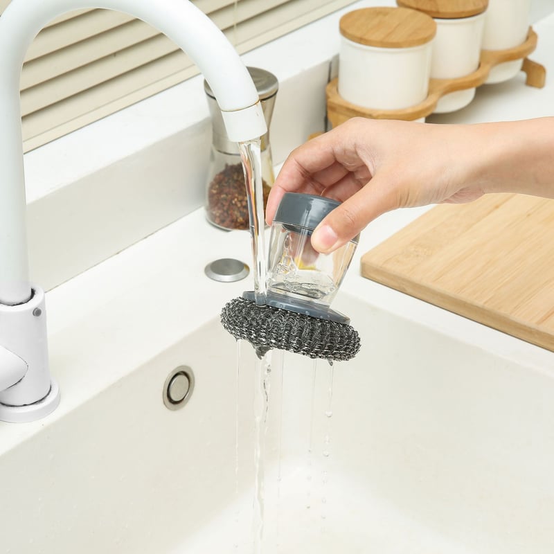 CleanGrip – Comfort Grip Soap-Dispensing Kitchen Scrub