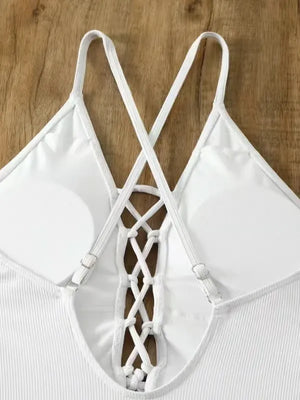 CurveSculpt – Sexy Lace Up One Piece Swimsuit