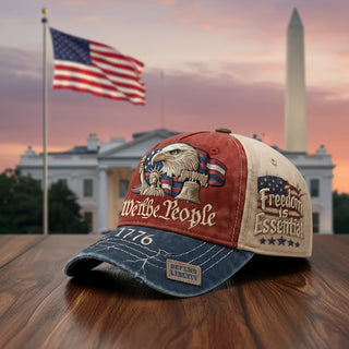 🔥LAST DAY 49% OFF – We the People 1776 Freedom is Essential Baseball Cap