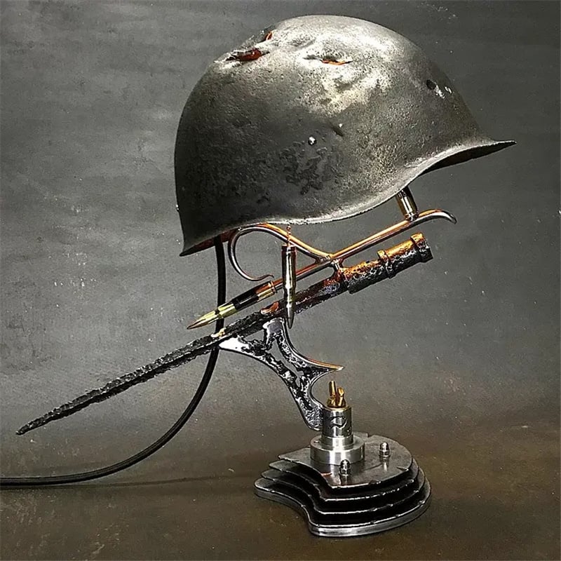 Heritage Luminary - Stahlhelm Helmet Table Lamp marnetic