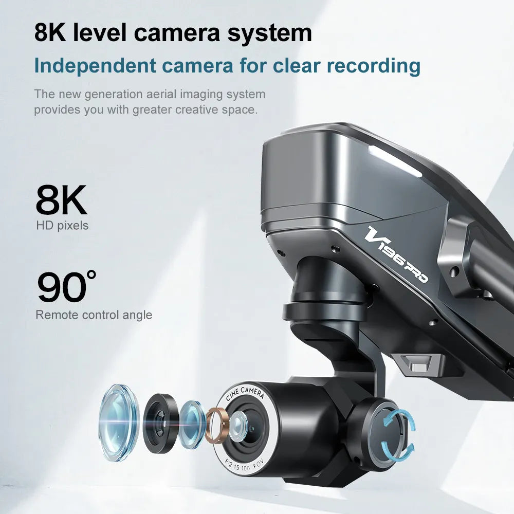 V196 Pro 8K Camera Drone – Brushless Motor, 28 Min Flight & Auto Return