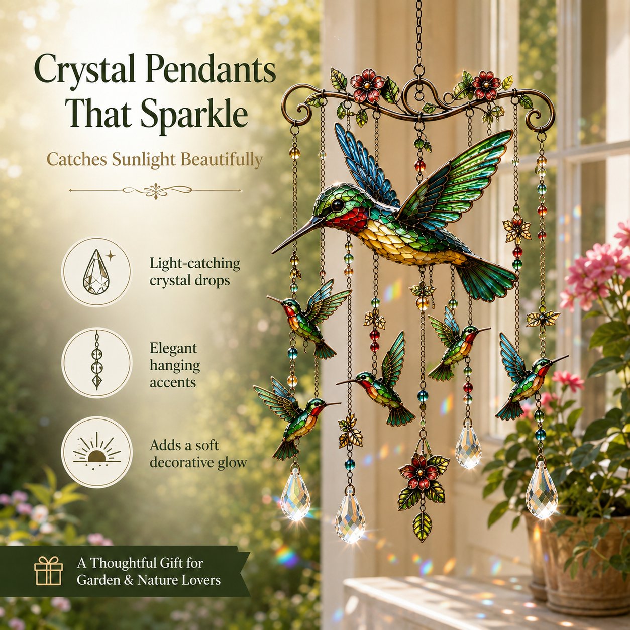 HumiGrace – Elegant Hummingbird Wind Chime