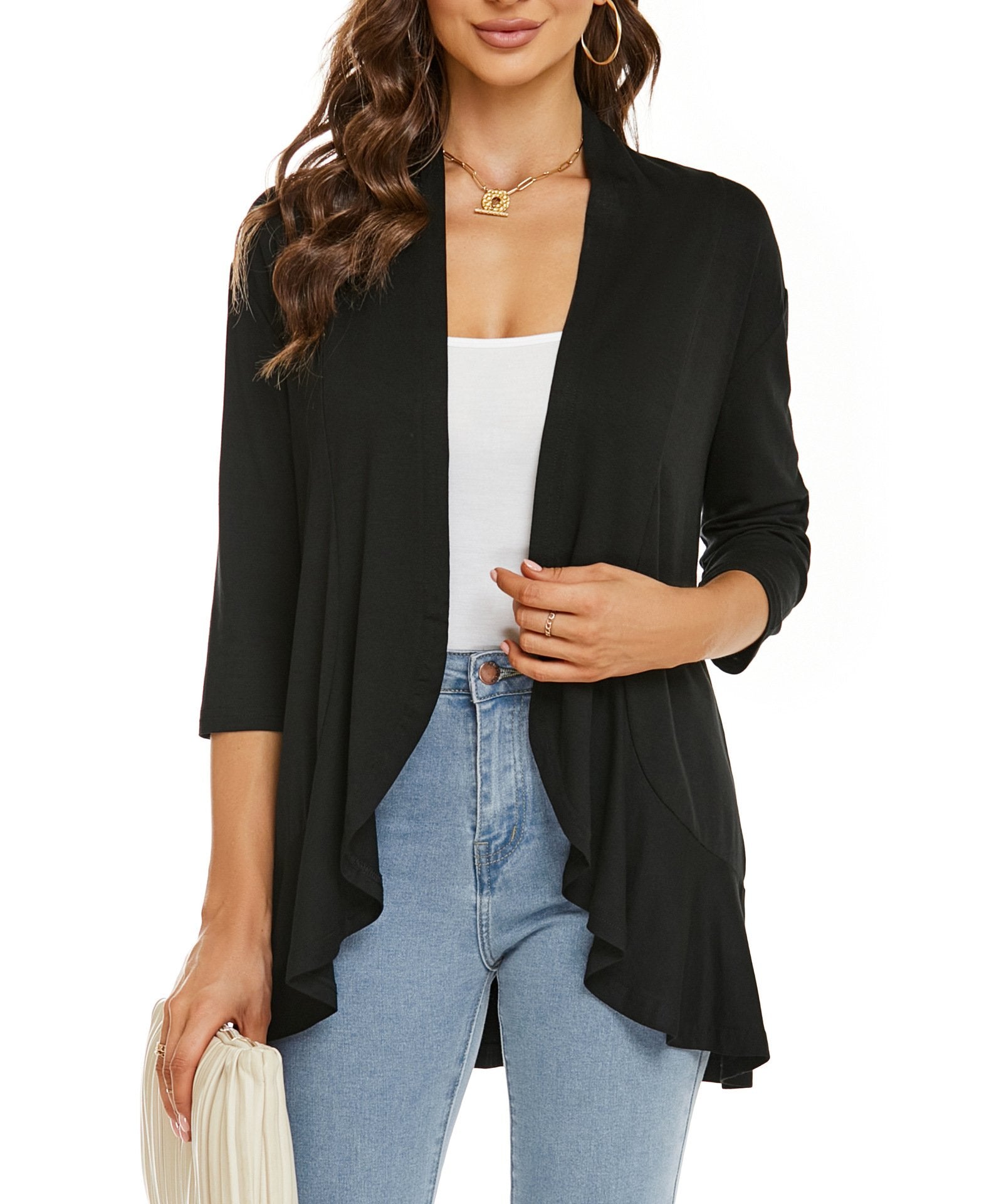 Velina - All-Season Open Cardigan | Light, Feminine & Flattering